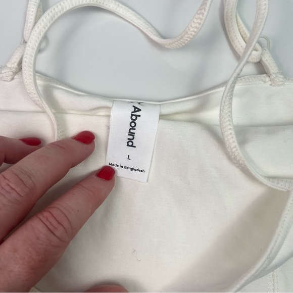 Nordstrom Abound White Cropped Tank Top sz L NWT - Picture 4 of 5